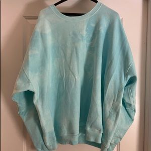 Baby blue tie-dyed crewneck